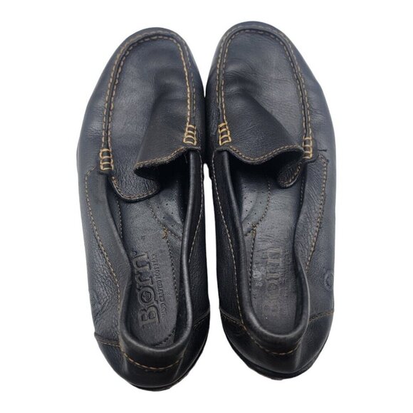 BORN Shoes Men Size 9 Black Harmon Loafers Pebbled Leather Driving Moc Comfort - Picture 7 of 10